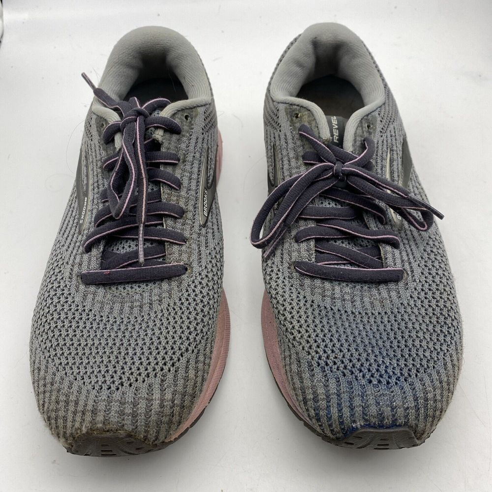 Brooks Shoes Revel 3 Womens 9 Gray Pink Running Athletic Sneakers Gym Walking - Picture 2 of 16